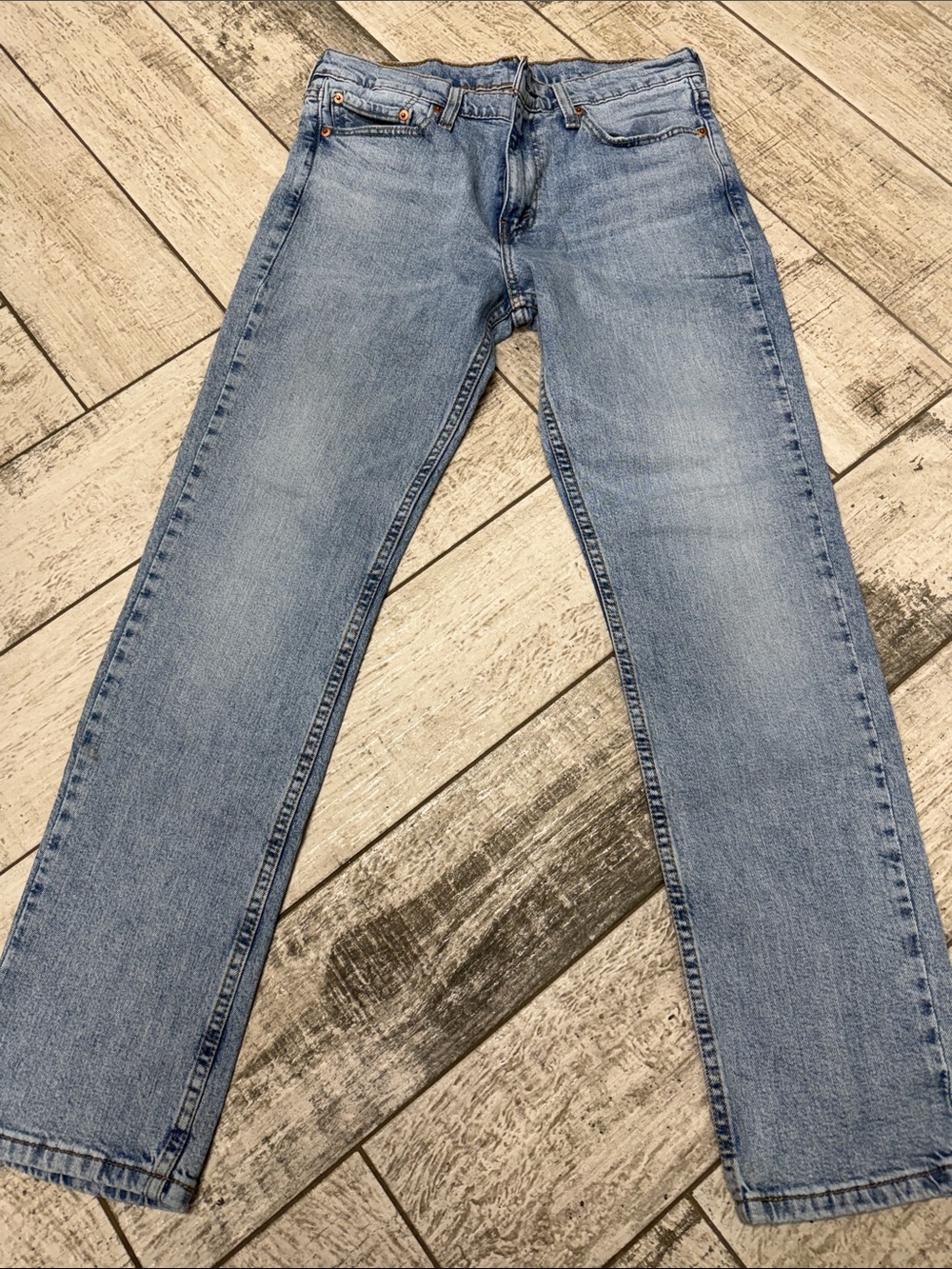Levi's Light Blue Straight Leg Jeans - Picture 3 of 4